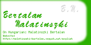 bertalan malatinszki business card